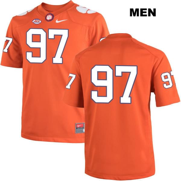 Men's Clemson Tigers #97 Carson King Stitched Orange Authentic Nike No Name NCAA College Football Jersey EEK5146CS